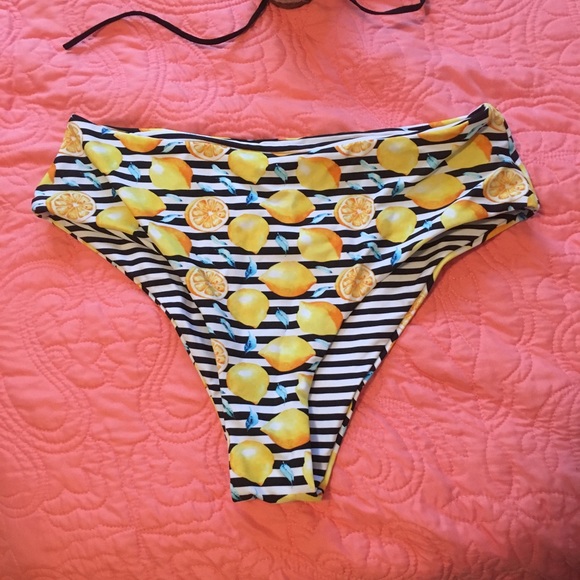 black and white striped bathing suit bottoms